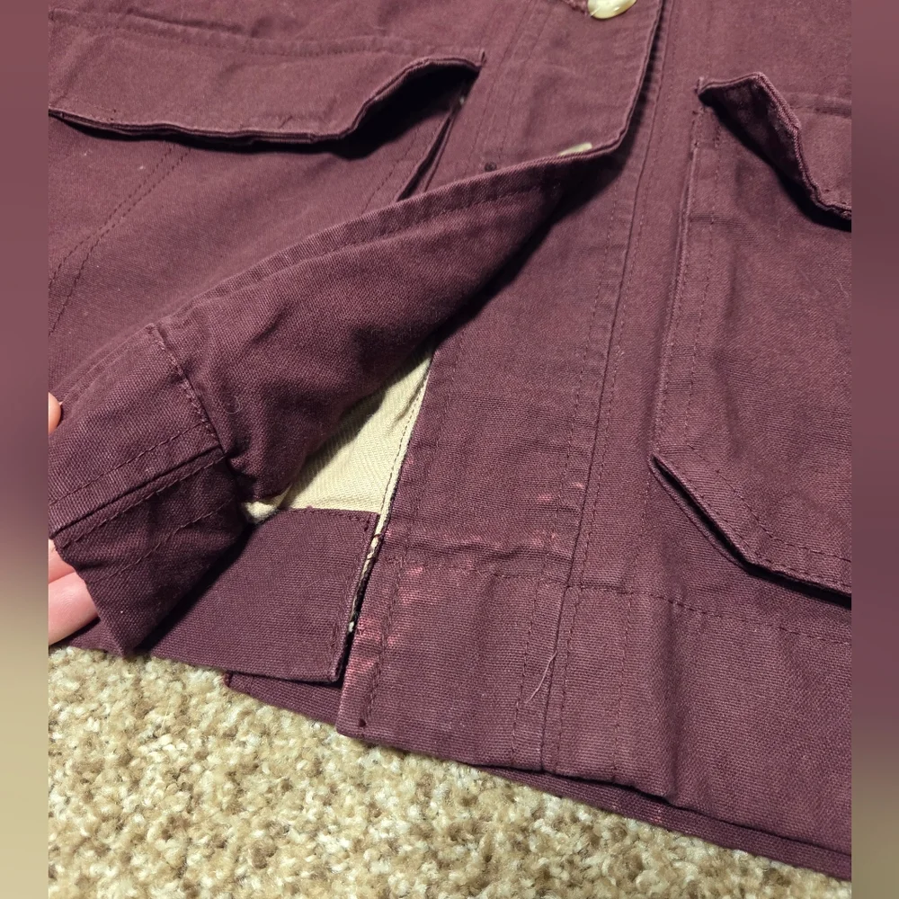 Cabela's Women's Canvas Chore Jacket Coat Corduroy Farm Barn Western Size XL Red - Picture 10 of 10